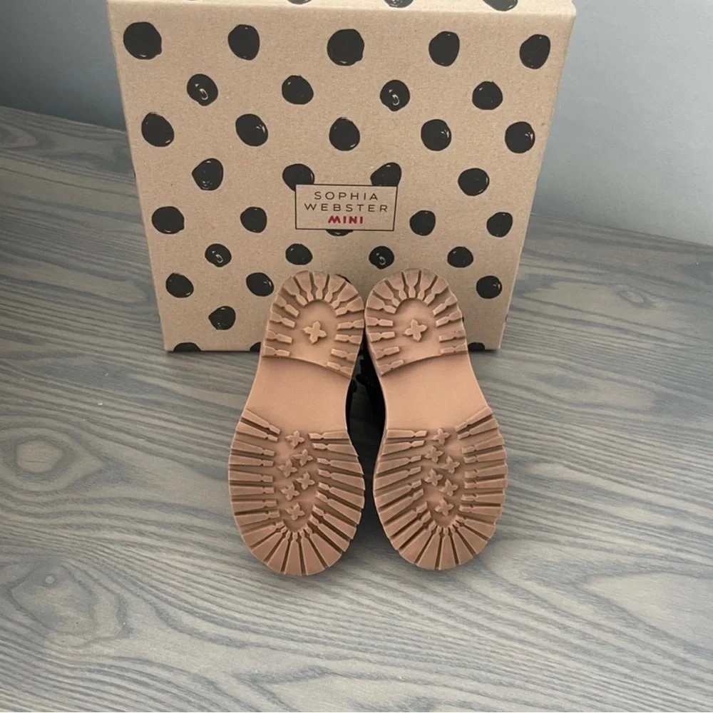 SOPHIA WEBSTER GIRLS TIA BUTTERFLY LACE UP BOOTS